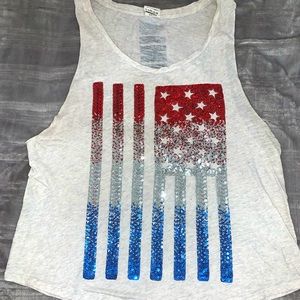 BUY NOW! VS PINK sequin flag tank